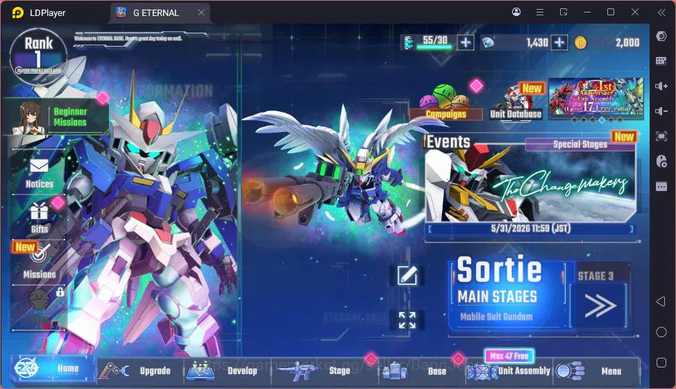 SD Gundam G Generation ETERNAL Accounts GLOBAL rank 1, 13 UR unit, 7 char, 3 sup, 1k DM, u image 1