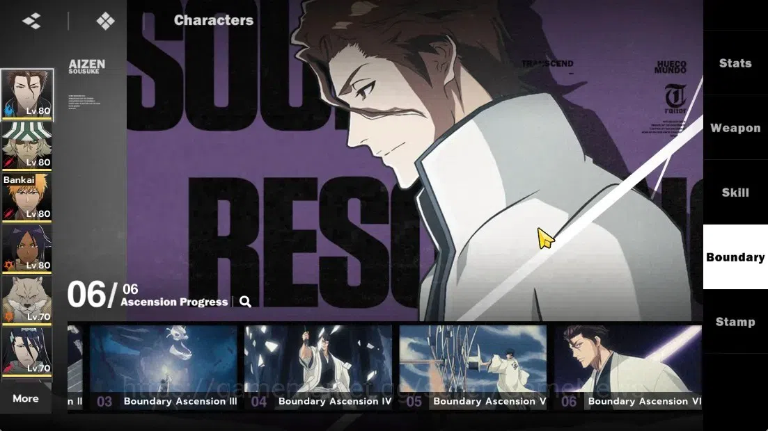 BLEACH: Soul Resonance Accounts NuverseSEA|LV63|9767 Spiritual Jade|6 SSR (AizenB6 image 6