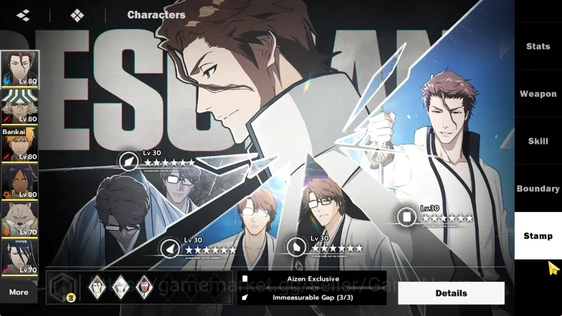 BLEACH: Soul Resonance Accounts NuverseSEA|LV63|9767 Spiritual Jade|6 SSR (AizenB6 image 7
