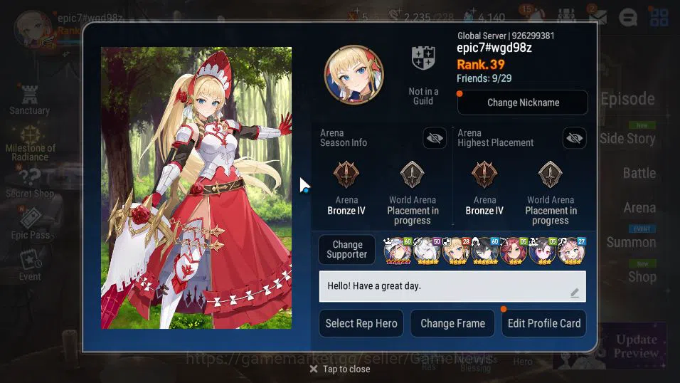 Epic Seven Accounts GLOBAL Unverif|New Era|5 ML(Salome,S Taeyou,EW Lud image 18
