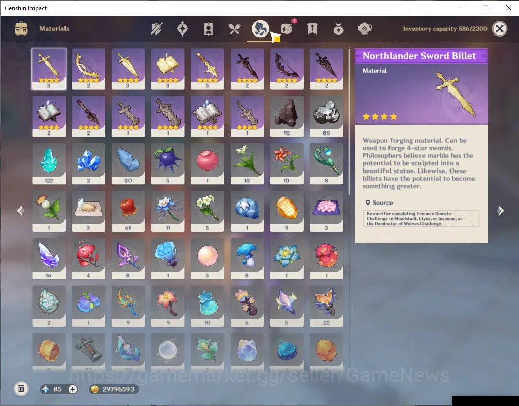 Genshin Impact Accounts NA|AR 55|2 Limited +3(*5Weapon)|(DurinC2,Venti)+Si image 10