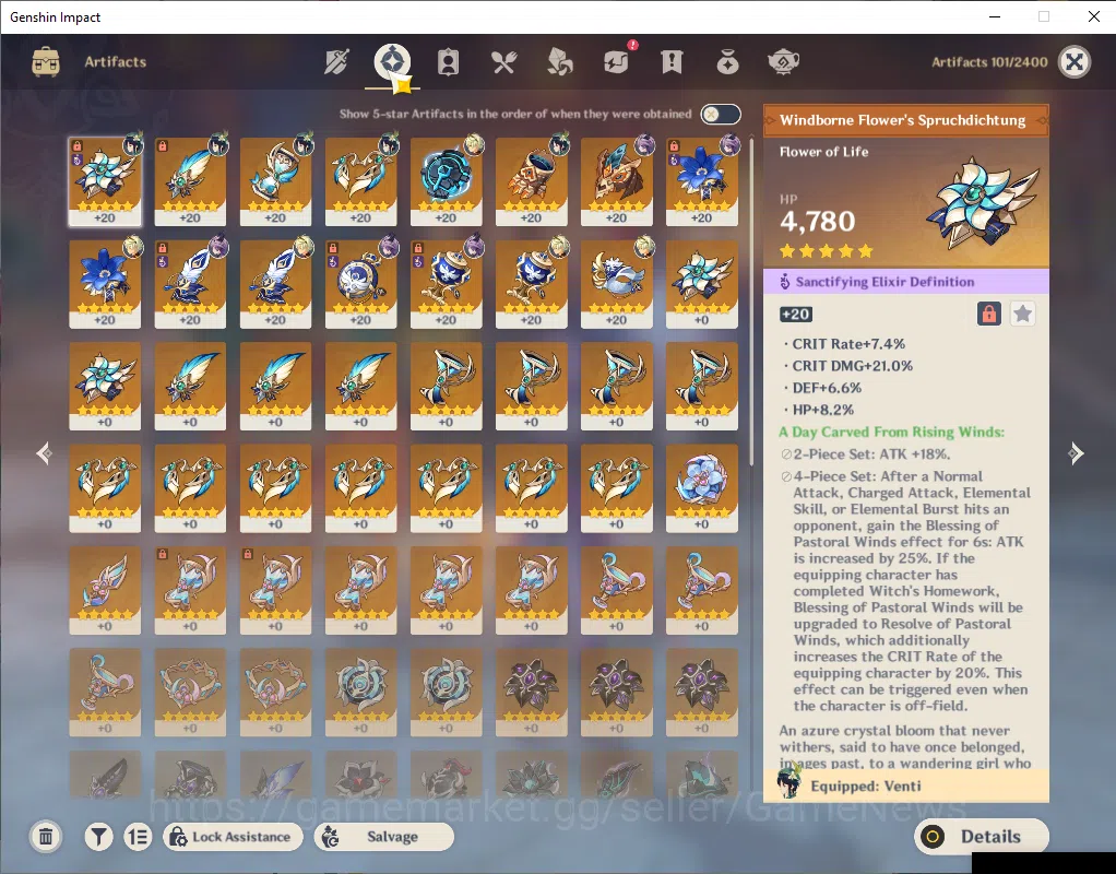 Genshin Impact Accounts NA|AR 55|2 Limited +3(*5Weapon)|(DurinC2,Venti)+Si image 12