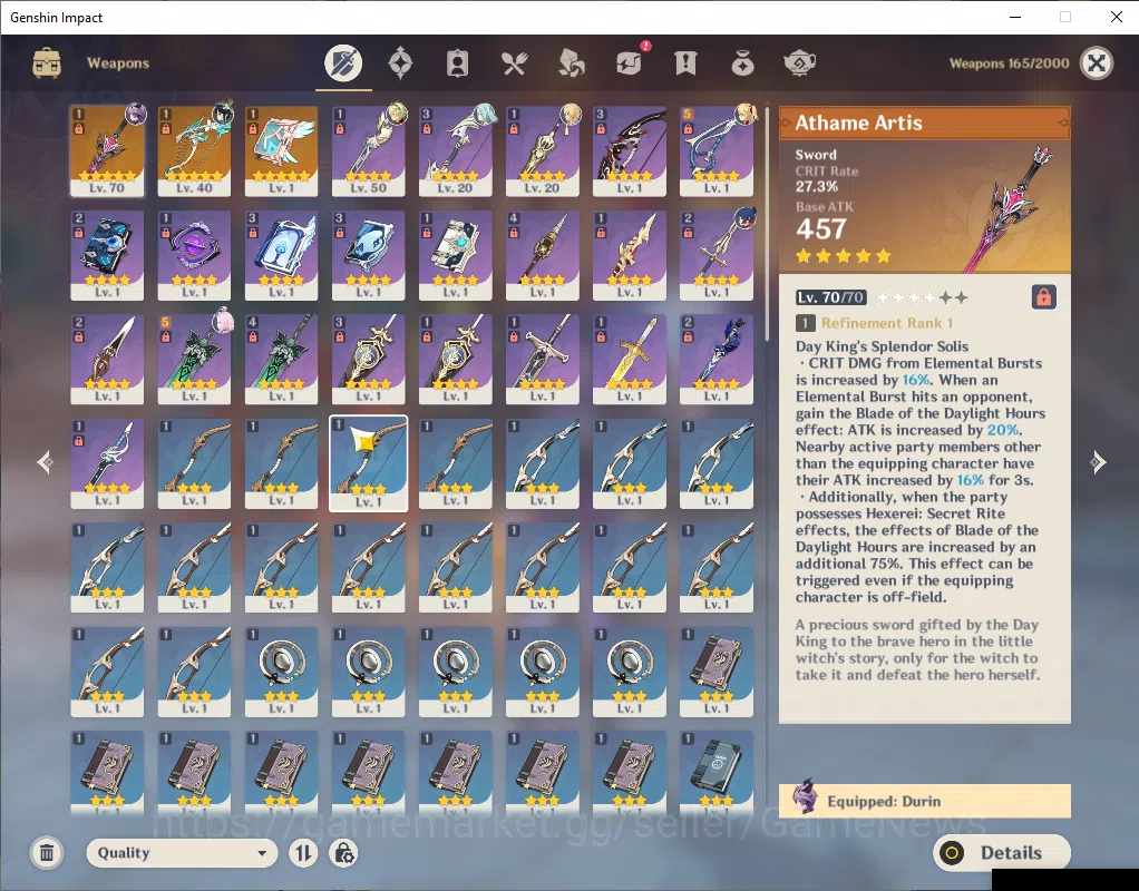 Genshin Impact Accounts NA|AR 55|2 Limited +3(*5Weapon)|(DurinC2,Venti)+Si image 13