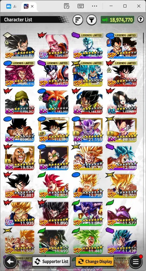 Dragon Ball Legends Accounts High-End Global | Lvl 146|18.9M Total Power|20 CC|2 UL|UL Super Saiyan Goku, Ultimate Gohan 11