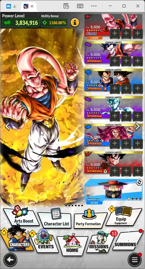 Dragon Ball Legends Accounts High-End Global | Lvl 146|18.9M Total Power|20 CC|2 UL|UL Super Saiyan Goku, Ultimate Gohan 12