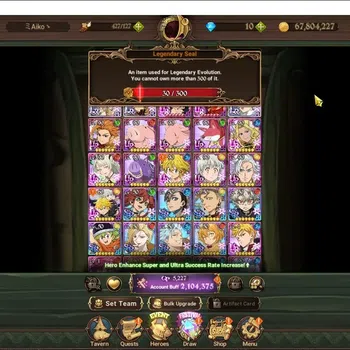 The Seven Deadly Sins: Grand Cross Accounts Endgame GLOBAL|2,1M CC|30 LS|3 LR+8 UR+Full Colab Gachiakuta|NMeli,Meresca,P