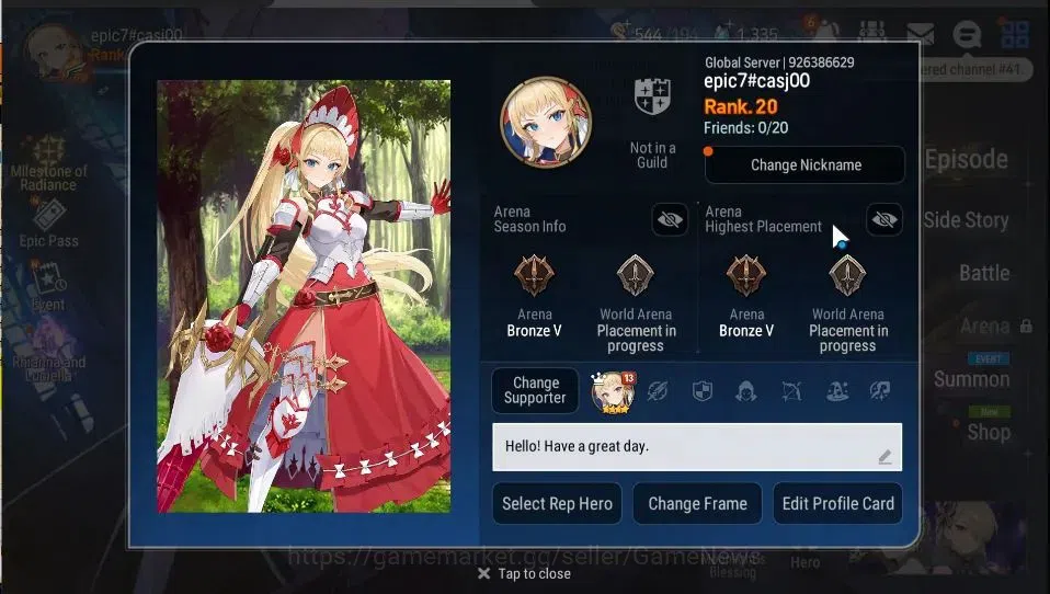 Epic Seven Accounts GLOBAL Unverif|NewEra|2 ML(Rhianna&Luciella,SB Ara image 2