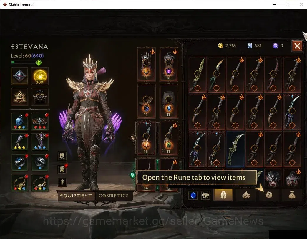 Diablo Immortal Accounts SEA=Verathiel|CS ON|Lv60(640)|Tempest|CR 39k|Reso image 5