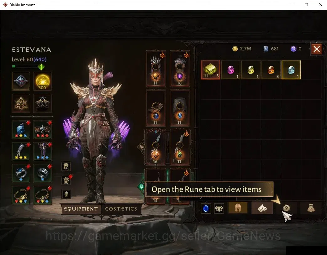 Diablo Immortal Accounts SEA=Verathiel|CS ON|Lv60(640)|Tempest|CR 39k|Reso image 6