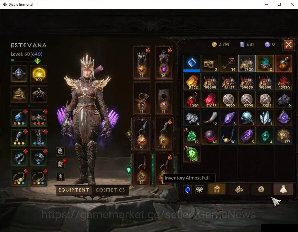 Diablo Immortal Accounts SEA=Verathiel|CS ON|Lv60(640)|Tempest|CR 39k|Reso image 8