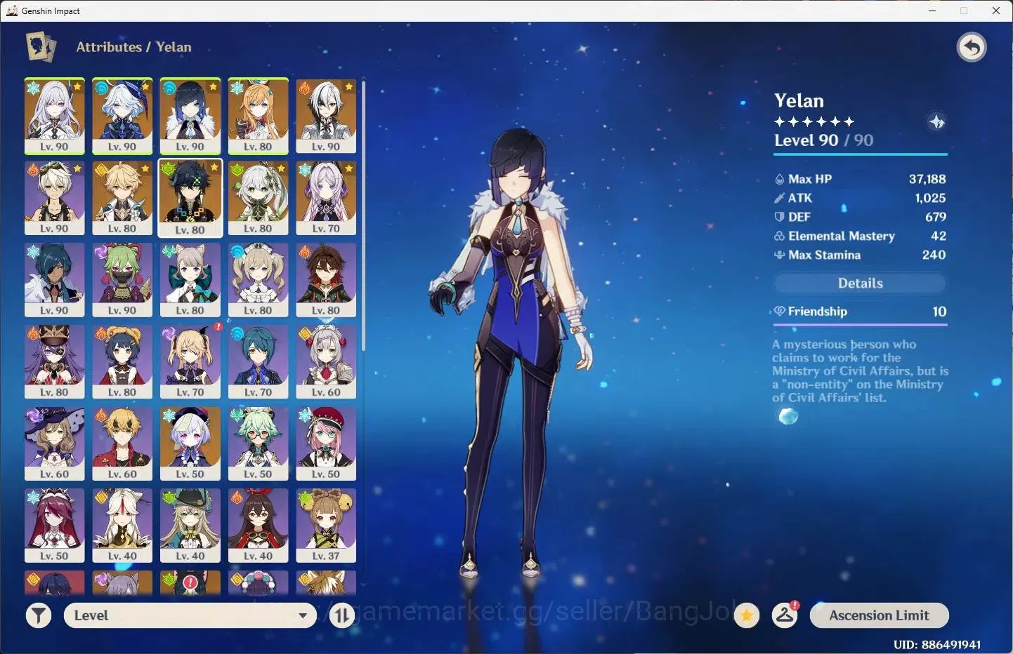 Genshin Impact Accounts ASIA | AR 57|8 Limit+3 Sign|Skrik,Furina,Yelan,Kin image 2
