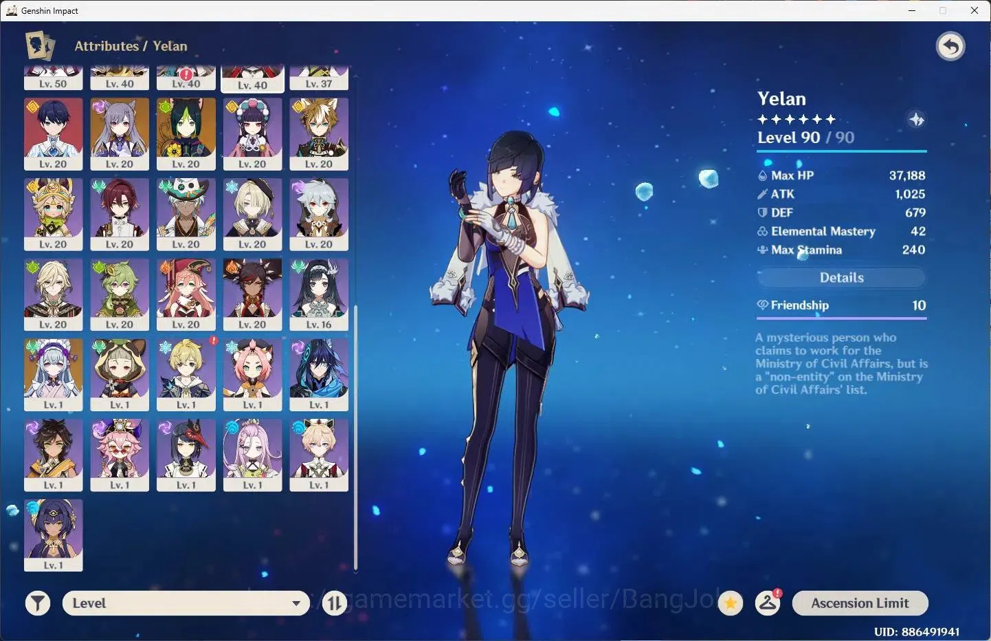 Genshin Impact Accounts ASIA | AR 57|8 Limit+3 Sign|Skrik,Furina,Yelan,Kin image 3
