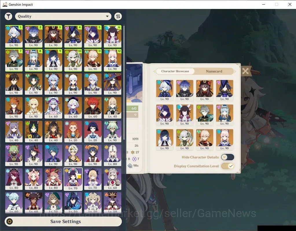 Genshin Impact Accounts Asia|AR60|2 PremTeam|18Limited+11(*5WEP)|HuTaoC1+S image 1
