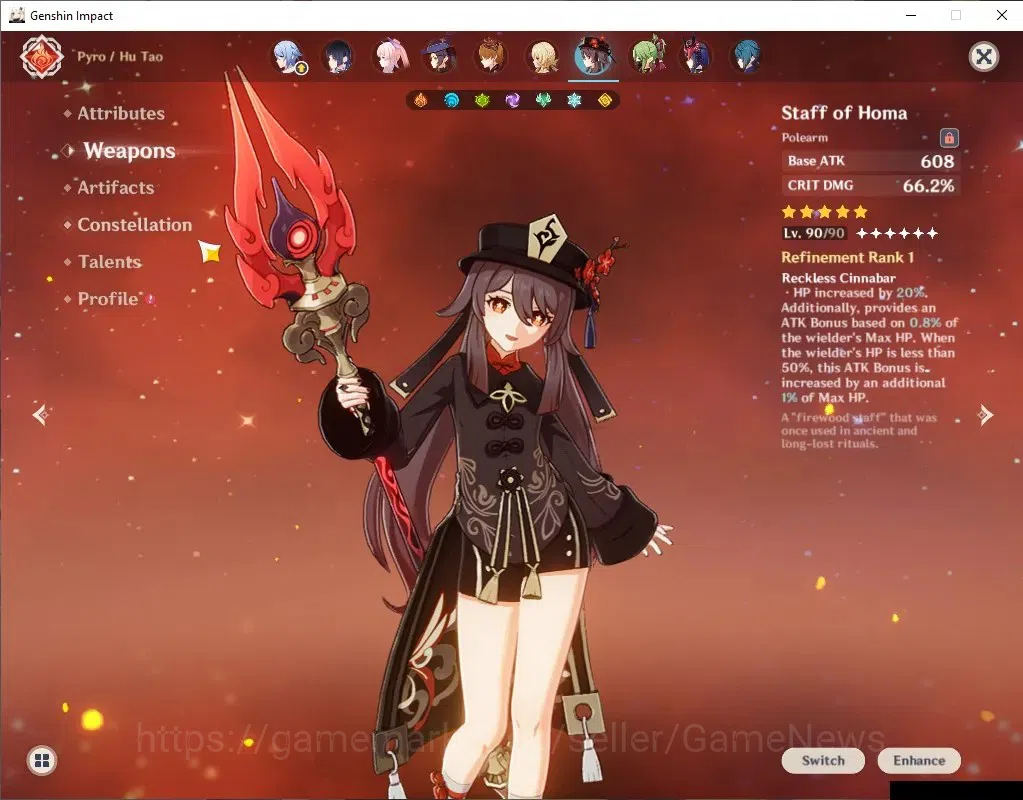 Genshin Impact Accounts Asia|AR60|2 PremTeam|18Limited+11(*5WEP)|HuTaoC1+S image 9