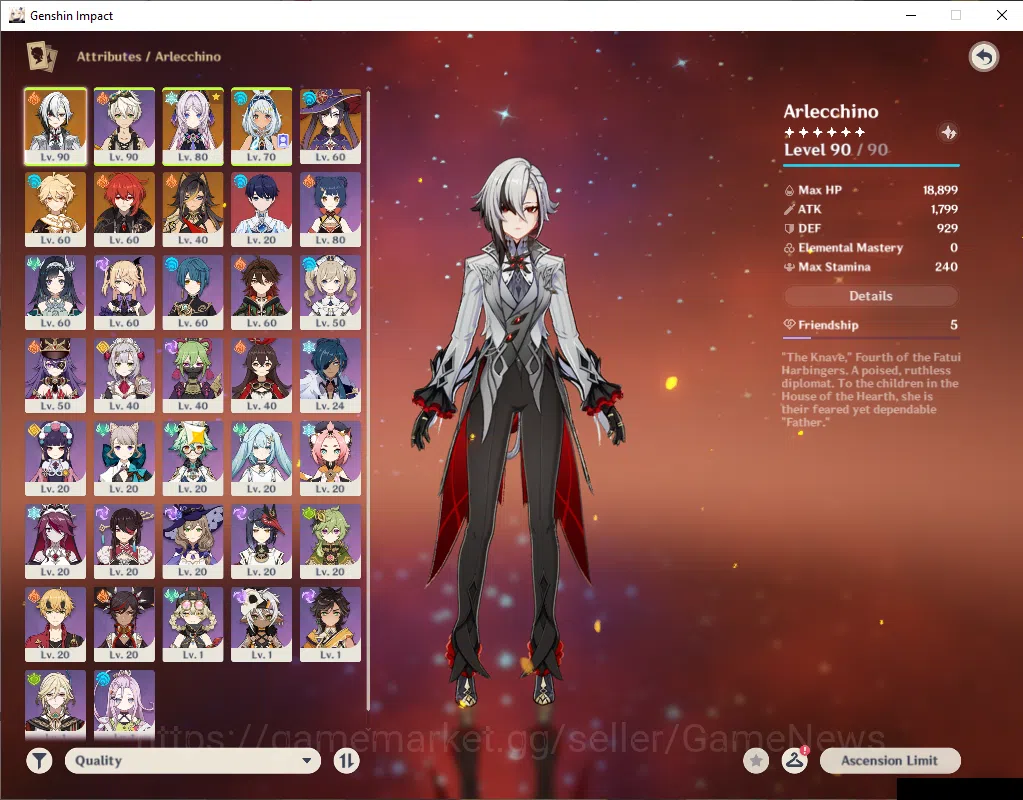 Genshin Impact Accounts ASIA|AR 55|3 Limited+1(*5Wep)|Arlecchino,Mualani,C image 12