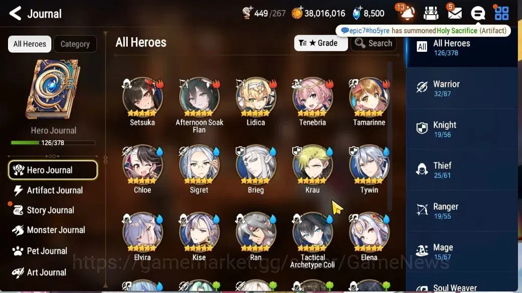 Epic Seven Accounts Limited Hero GLOBAL Unverif|New Era|6 ML(Salome,NM Luna,ABS Yufine,Belian)+Setsuka,TA Coli,Etc|PoH 7
