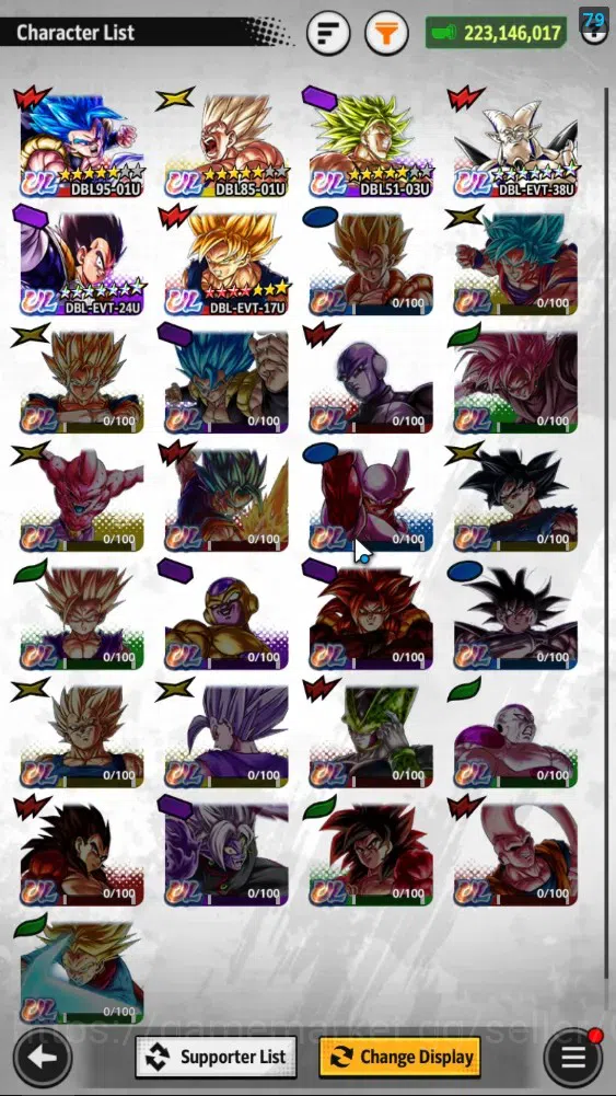 Dragon Ball Legends Accounts 223M TotalPower|LV159|6UL+15LL|SSG SS Gogeta,2 SS  image 3