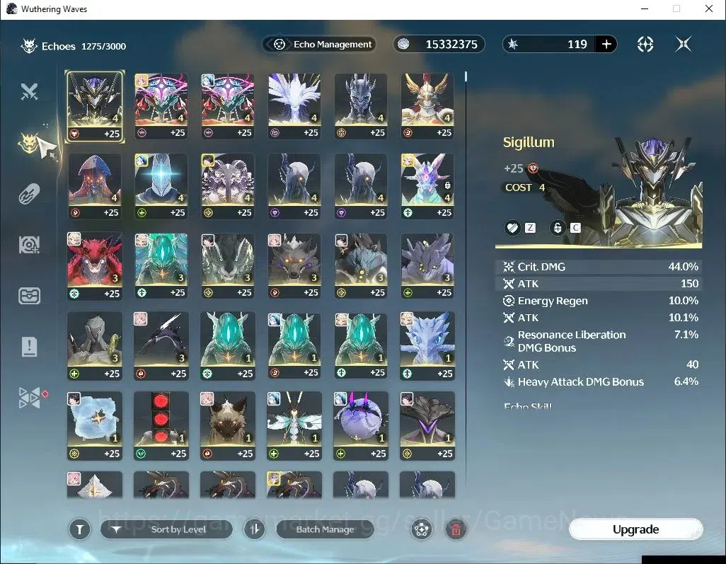 Wuthering Waves Accounts Others SEA|UL 56|3 Limited+3 Standard|(Cartethyia R3,Shorekeeper)+Sign, Rebecca,Encore Etc|MC 5