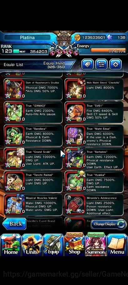 Grand Summoners Accounts Global|Rank 123|1 Sp Art|25 Ascend+18 TW|(Roy,S Mi image 13