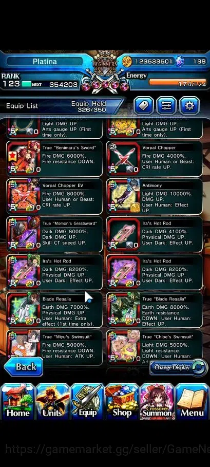 Grand Summoners Accounts Global|Rank 123|1 Sp Art|25 Ascend+18 TW|(Roy,S Mi image 16