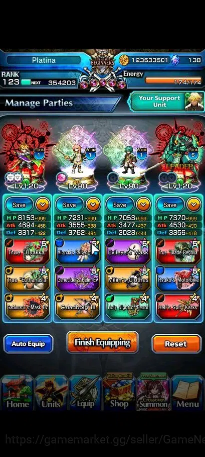 Grand Summoners Accounts Global|Rank 123|1 Sp Art|25 Ascend+18 TW|(Roy,S Mi image 4