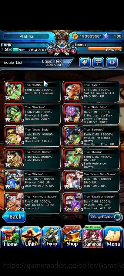 Grand Summoners Accounts Global|Rank 123|1 Sp Art|25 Ascend+18 TW|(Roy,S Mi image 6