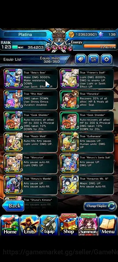 Grand Summoners Accounts Global|Rank 123|1 Sp Art|25 Ascend+18 TW|(Roy,S Mi image 8