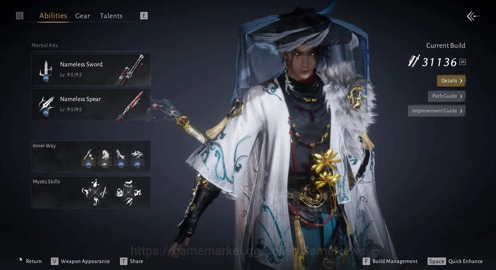 Where Winds Meet Accounts Global|Lv95|GS 31K|2HC UNUSED|Luminous Drift,Swords of 10