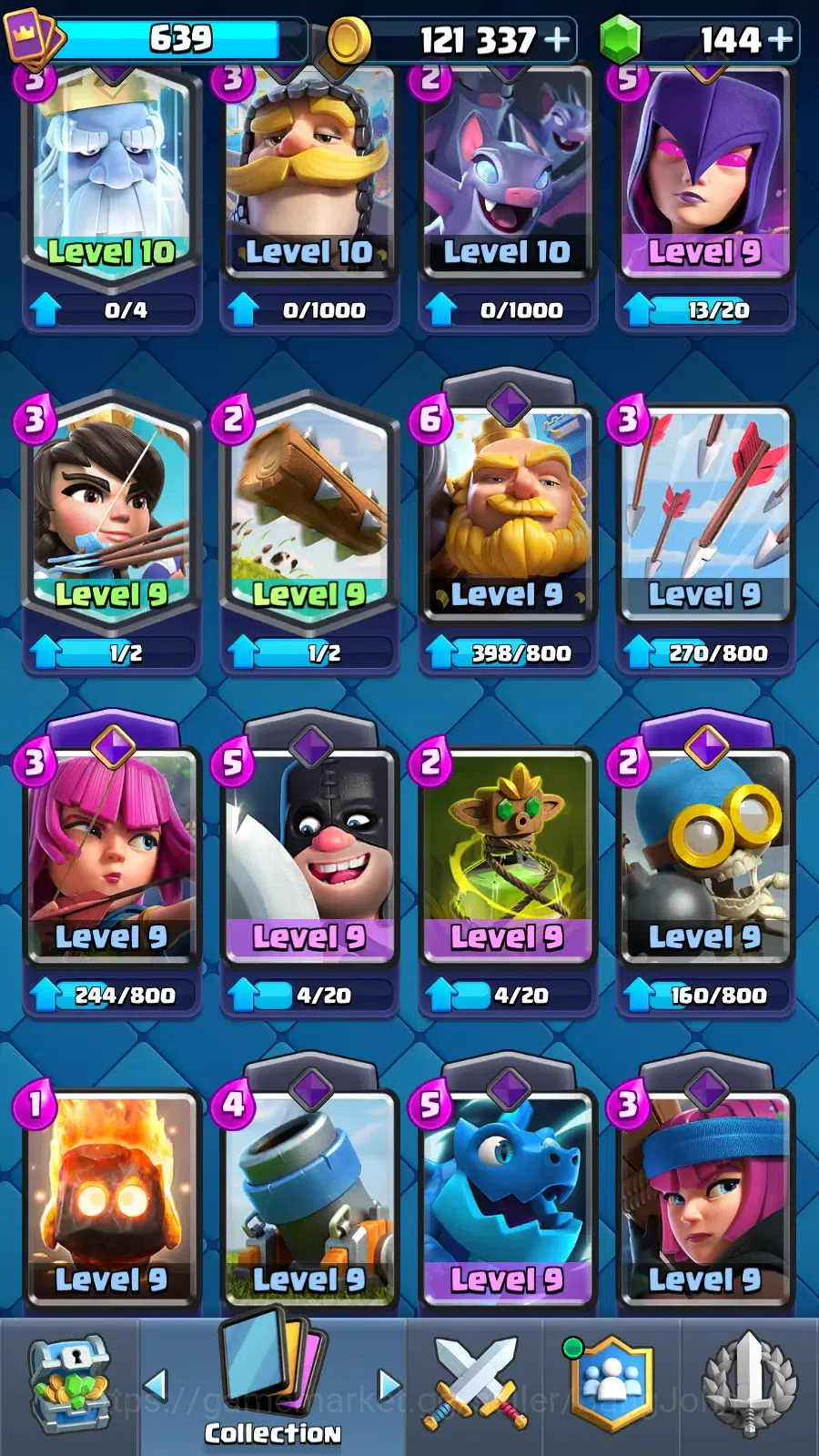Clash Royale Accounts Mobile |KTL 11|Trophy 5044|Card 74|8 Hero|6 Evo|Lv image 10