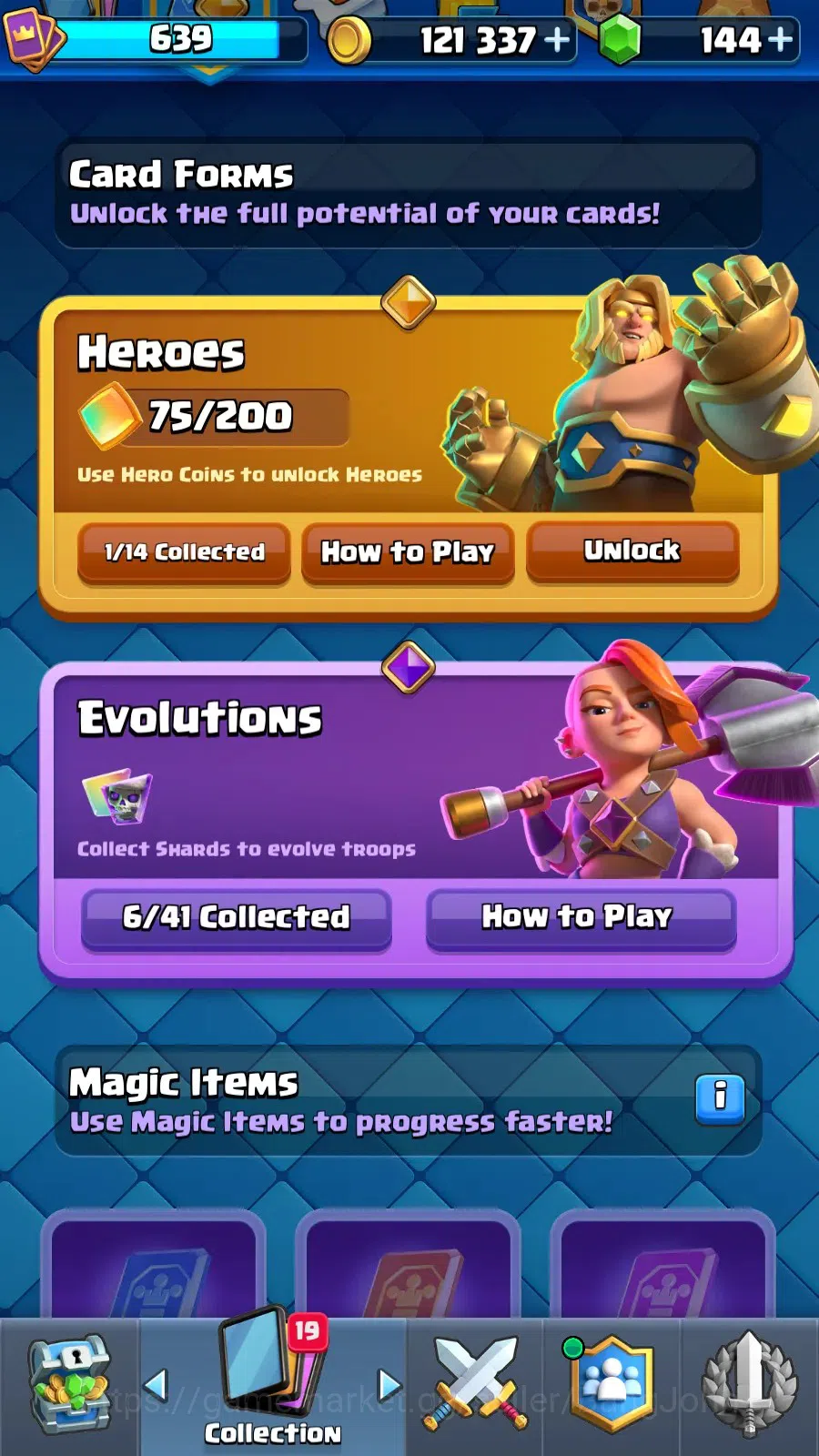 Clash Royale Accounts Mobile |KTL 11|Trophy 5044|Card 74|8 Hero|6 Evo|Lv image 18
