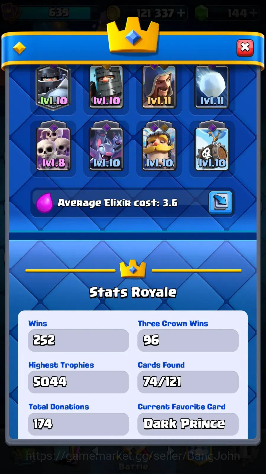 Clash Royale Accounts Mobile |KTL 11|Trophy 5044|Card 74|8 Hero|6 Evo|Lv image 20