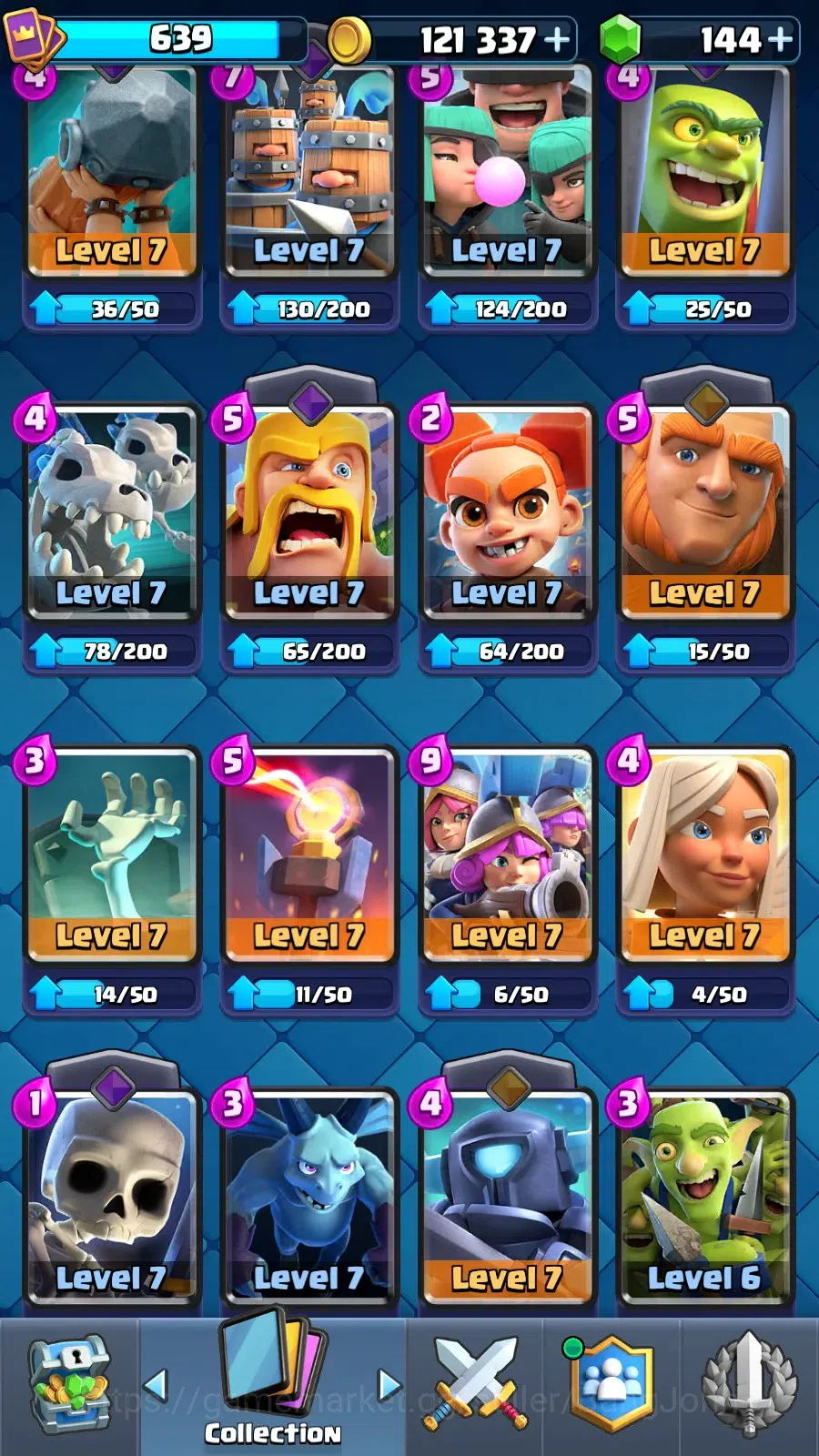 Clash Royale Accounts Mobile |KTL 11|Trophy 5044|Card 74|8 Hero|6 Evo|Lv image 7