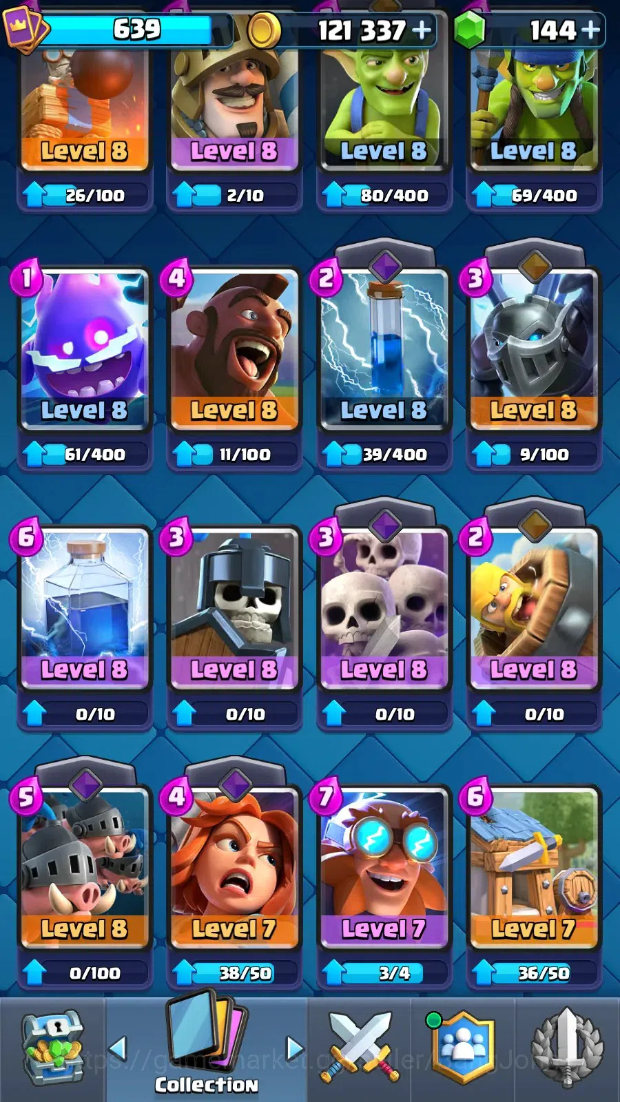Clash Royale Accounts Mobile |KTL 11|Trophy 5044|Card 74|8 Hero|6 Evo|Lv image 8