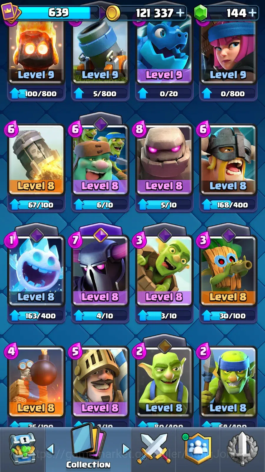 Clash Royale Accounts Mobile |KTL 11|Trophy 5044|Card 74|8 Hero|6 Evo|Lv image 9