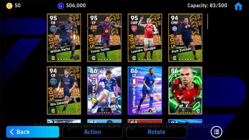 eFootball Accounts Android|Epic Pepe,Showtime Nico Paz,Nico Reilly,Li image 3