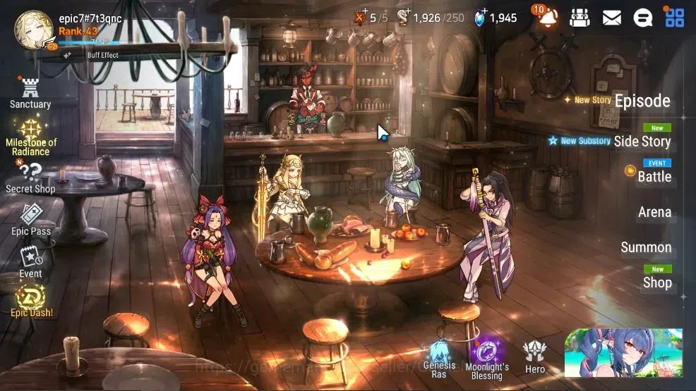Epic Seven Accounts GLOBAL UnVerif|3 ML(Monarch Sword Iseria,LH Cermia image 1