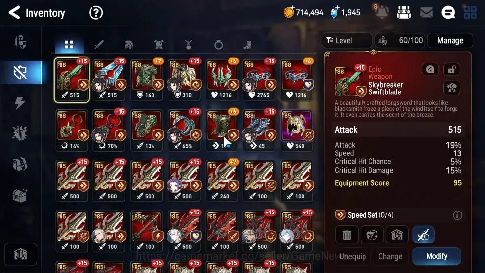 Epic Seven Accounts GLOBAL UnVerif|3 ML(Monarch Sword Iseria,LH Cermia image 16