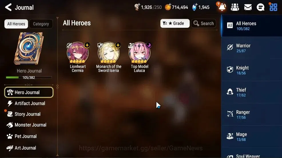 Epic Seven Accounts GLOBAL UnVerif|3 ML(Monarch Sword Iseria,LH Cermia image 6