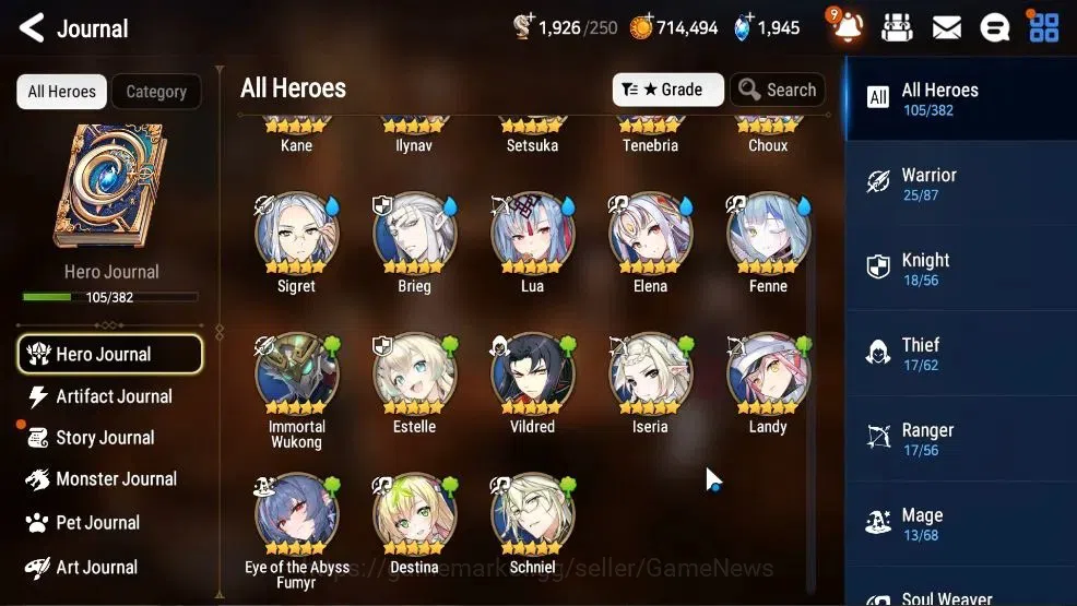 Epic Seven Accounts GLOBAL UnVerif|3 ML(Monarch Sword Iseria,LH Cermia image 8