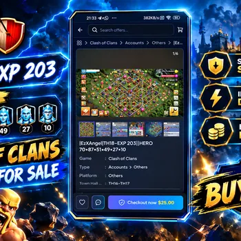 Clash of Clans Accounts High-End TH18 XP203 CoC Account EzXAngel Heroes 70 87 51 49 27 10 Premium Account Strong Equipment