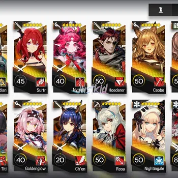 Arknights Accounts Mid-Tier ARKNIGHTS GLOBAL EARLYMID 15*6 , LIMITED EXUSIAI ALTER , TITI,PRAMANIX