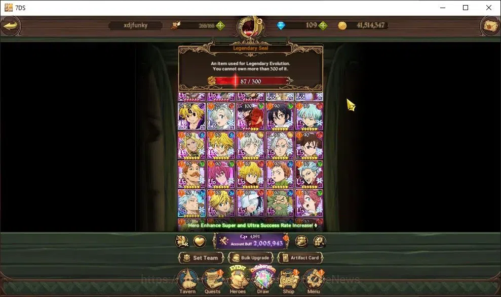 The Seven Deadly Sins: Grand Cross Accounts Global|2M CC|87 LS+109 DM|3 LR+6 UR+Gachiakuta|Bur image 2