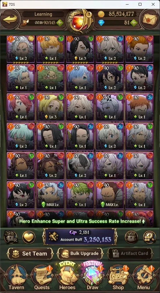 The Seven Deadly Sins: Grand Cross Accounts GLOBAL|3,2M CC|230 LS|1 LR 9 UR+Collab ReZero|Eliz image 4