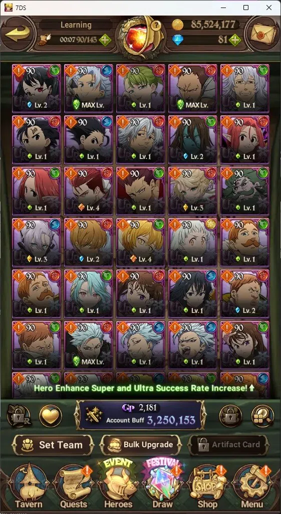 The Seven Deadly Sins: Grand Cross Accounts GLOBAL|3,2M CC|230 LS|1 LR 9 UR+Collab ReZero|Eliz image 5