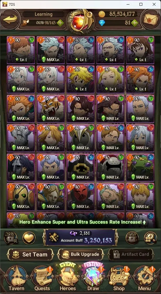 The Seven Deadly Sins: Grand Cross Accounts GLOBAL|3,2M CC|230 LS|1 LR 9 UR+Collab ReZero|Eliz image 6
