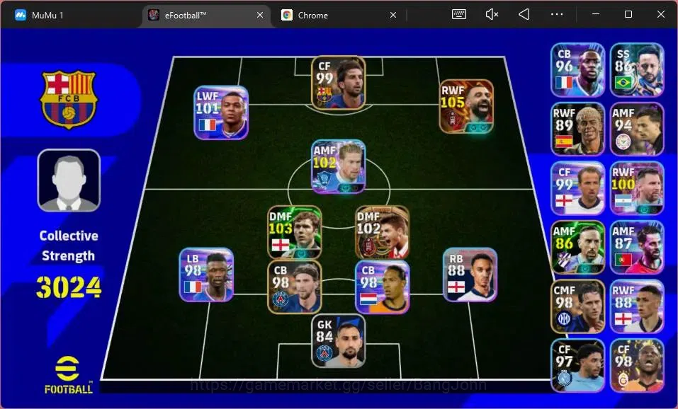 eFootball Accounts Android|PW 3024|Bigtime Salah|Epic Gerrard,Scholes image 2