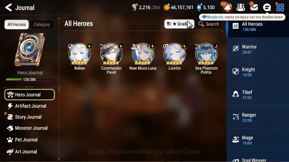 Epic Seven Accounts Starter Global Unverif|Starter 5 ML(Belian,C.Pavel,NMLuna,Lisette,SPPolitis)|PoH+Bless ON|SS 1