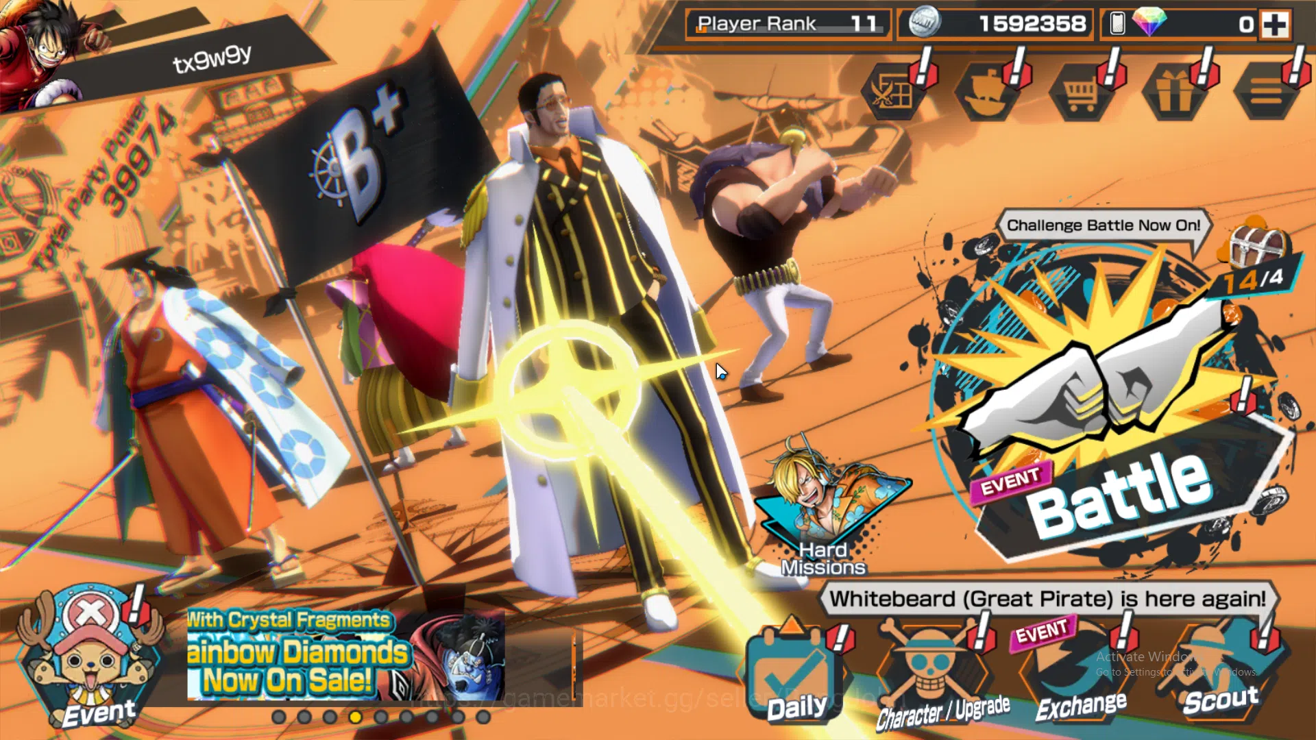 One Piece Bounty Rush Others Global | 1 EX | Rank 11 | 1 MAX | Borsalino, Kozuk image 1