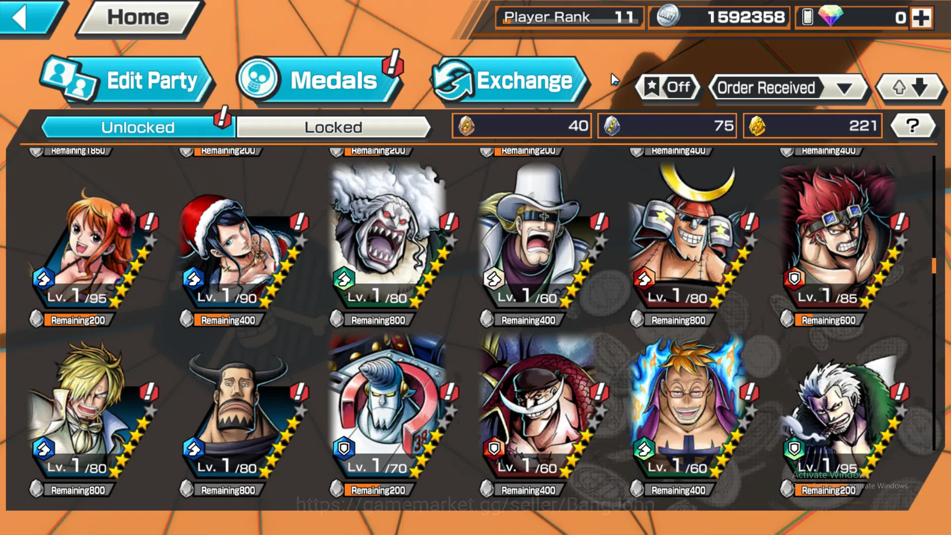 One Piece Bounty Rush Accounts Global | 1 EX | Rank 11 | 1 MAX | Borsalino, Kozuk image 10