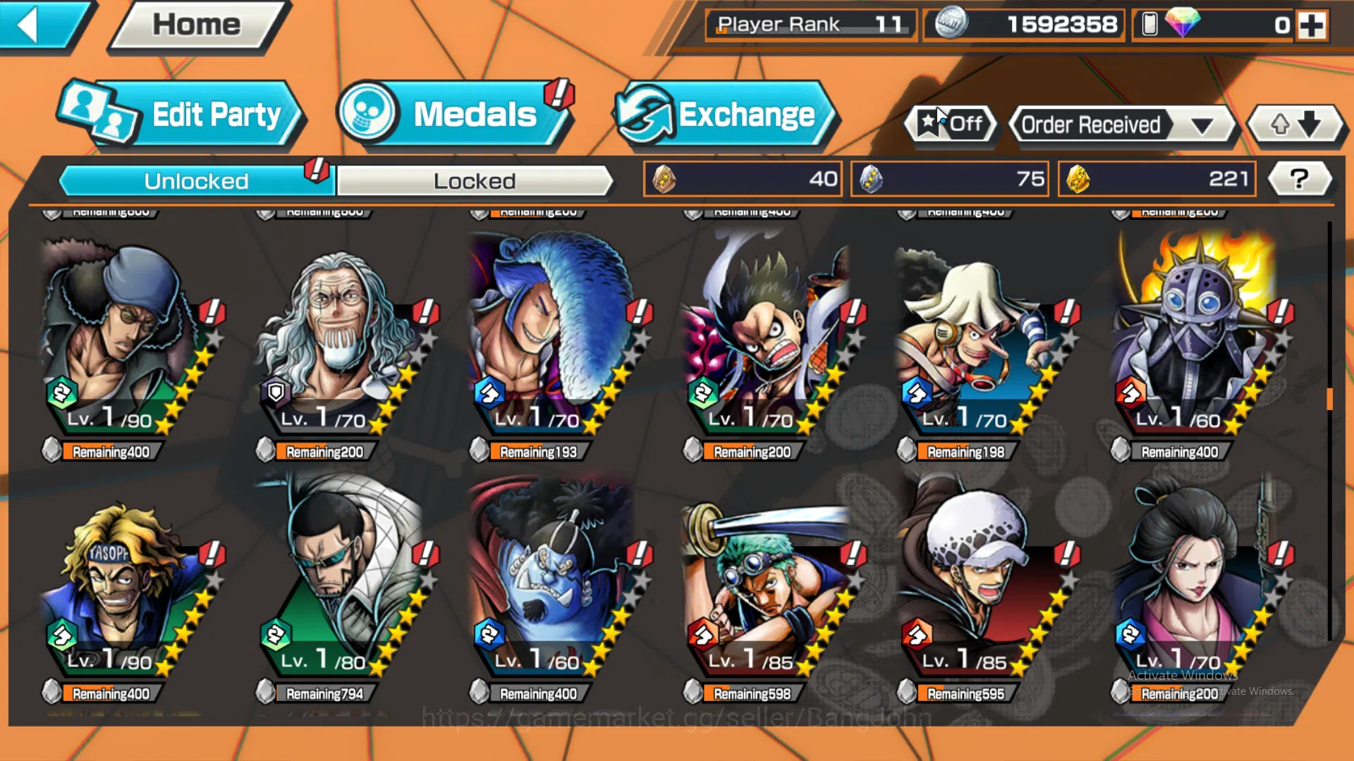 One Piece Bounty Rush Accounts Global | 1 EX | Rank 11 | 1 MAX | Borsalino, Kozuk image 11